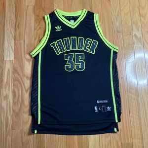 Kevin Durant OKC Jersey Neon Yellow and Black